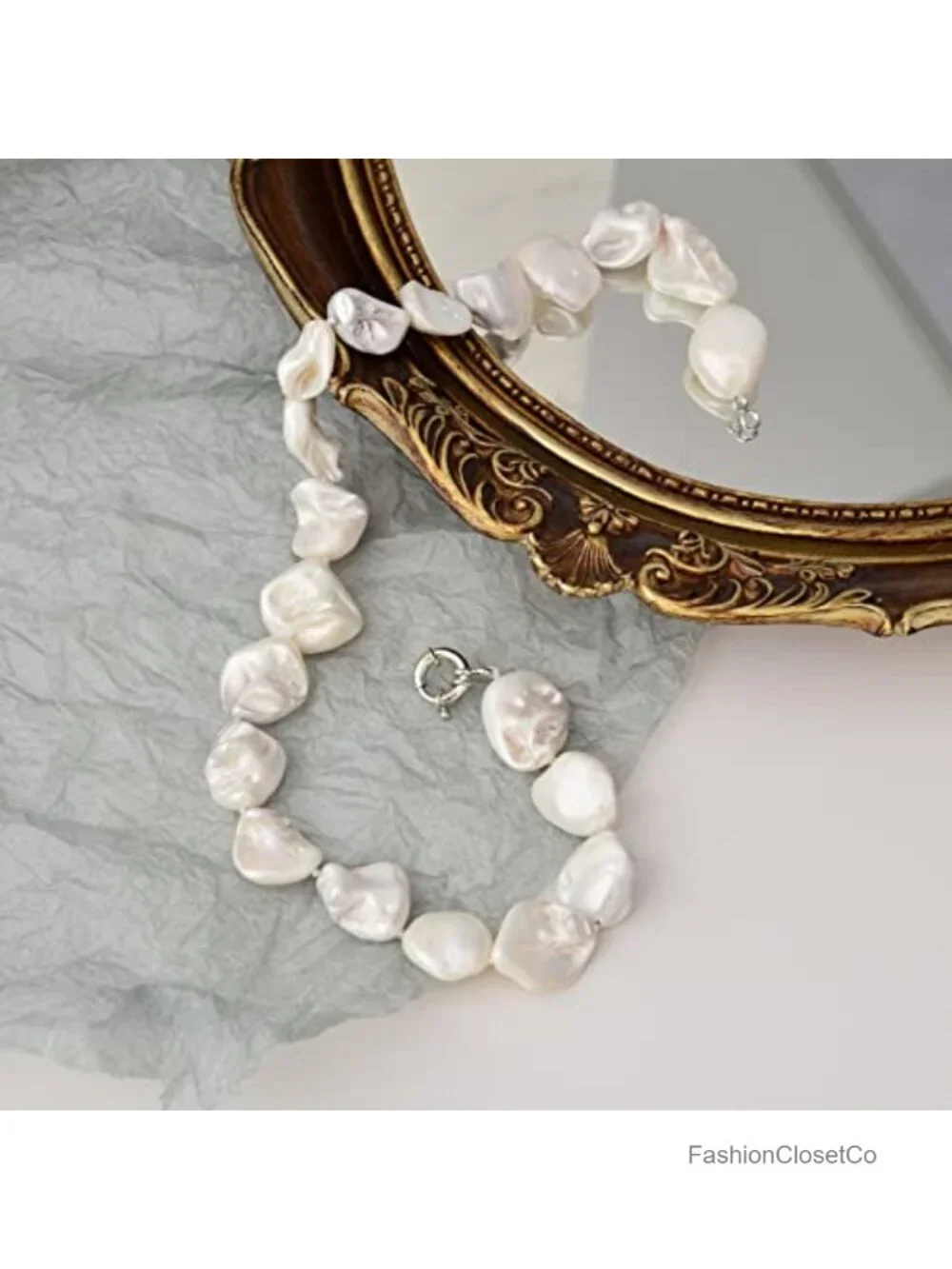 Boho Beaded Pearl Choker Necklace Women Statement Jewelry Gift
